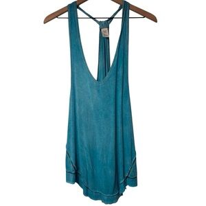 WE THE FREE BLUE SLEEVELESS WOMEN SOFT TANK BLOUSE SIZE MEDIUM